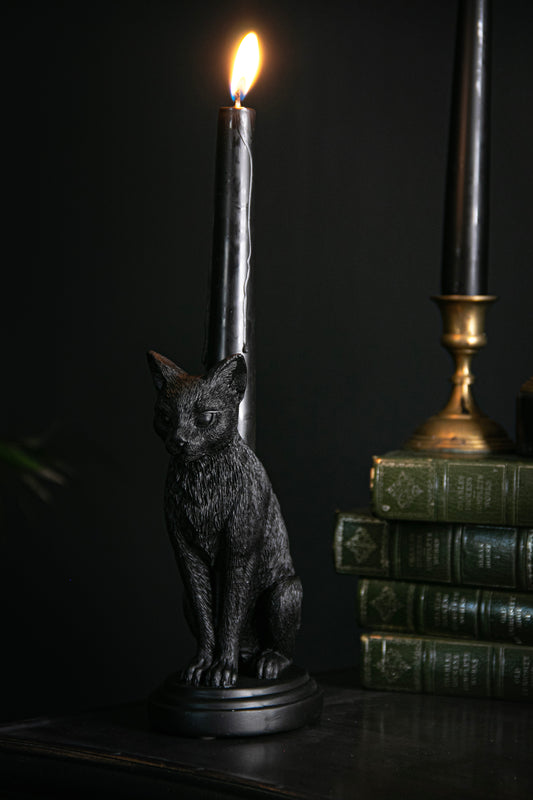 Faust's Familiar Cat Candle Stick