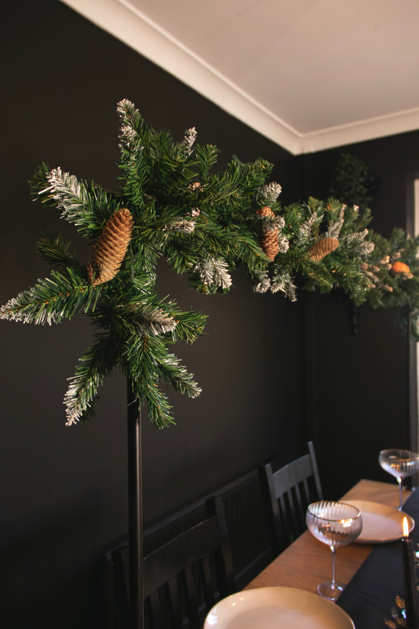 Christmas Foliage Garland with Pine Cones