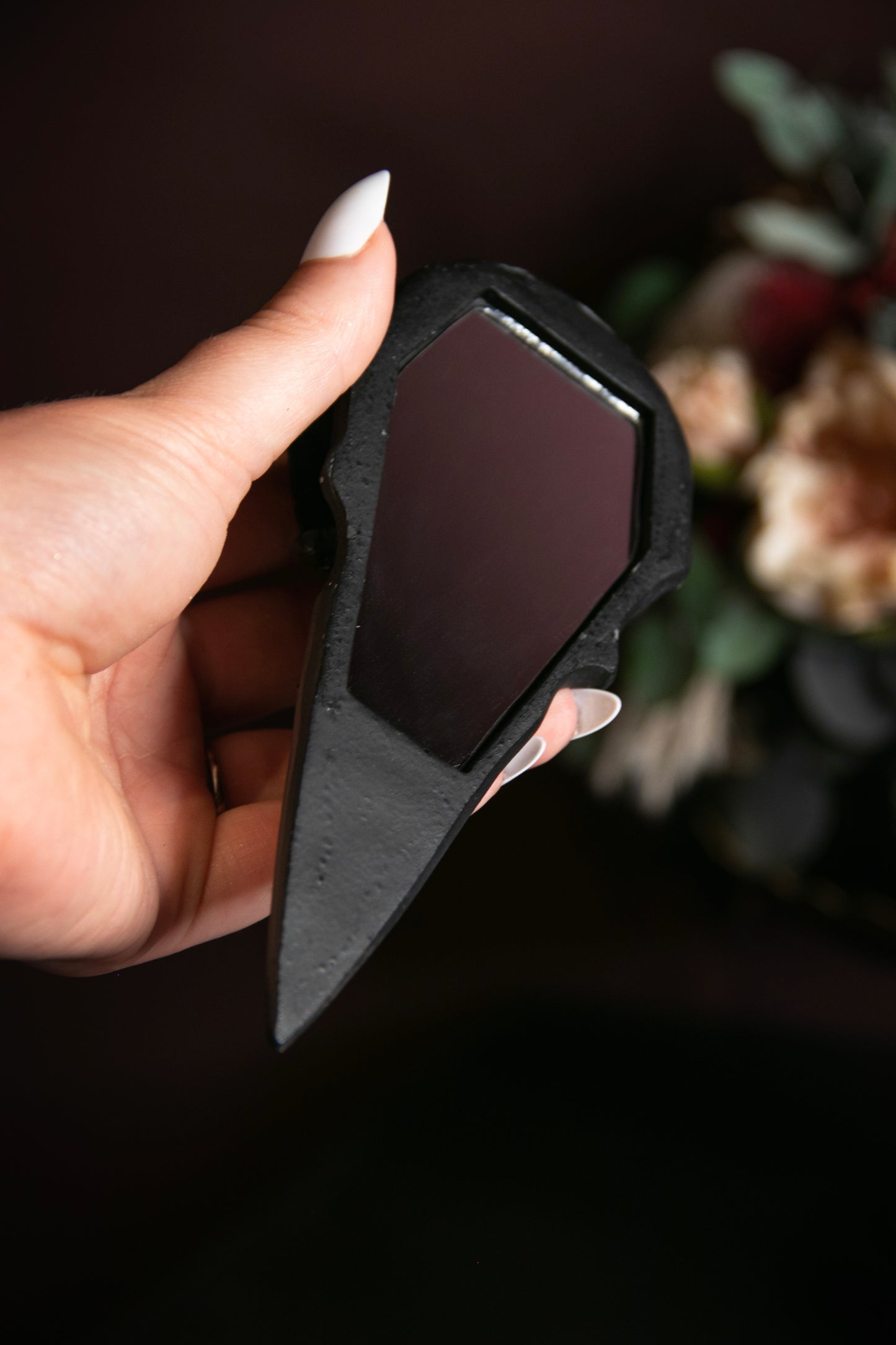 Ornamental Raven Mirror - Matte Black