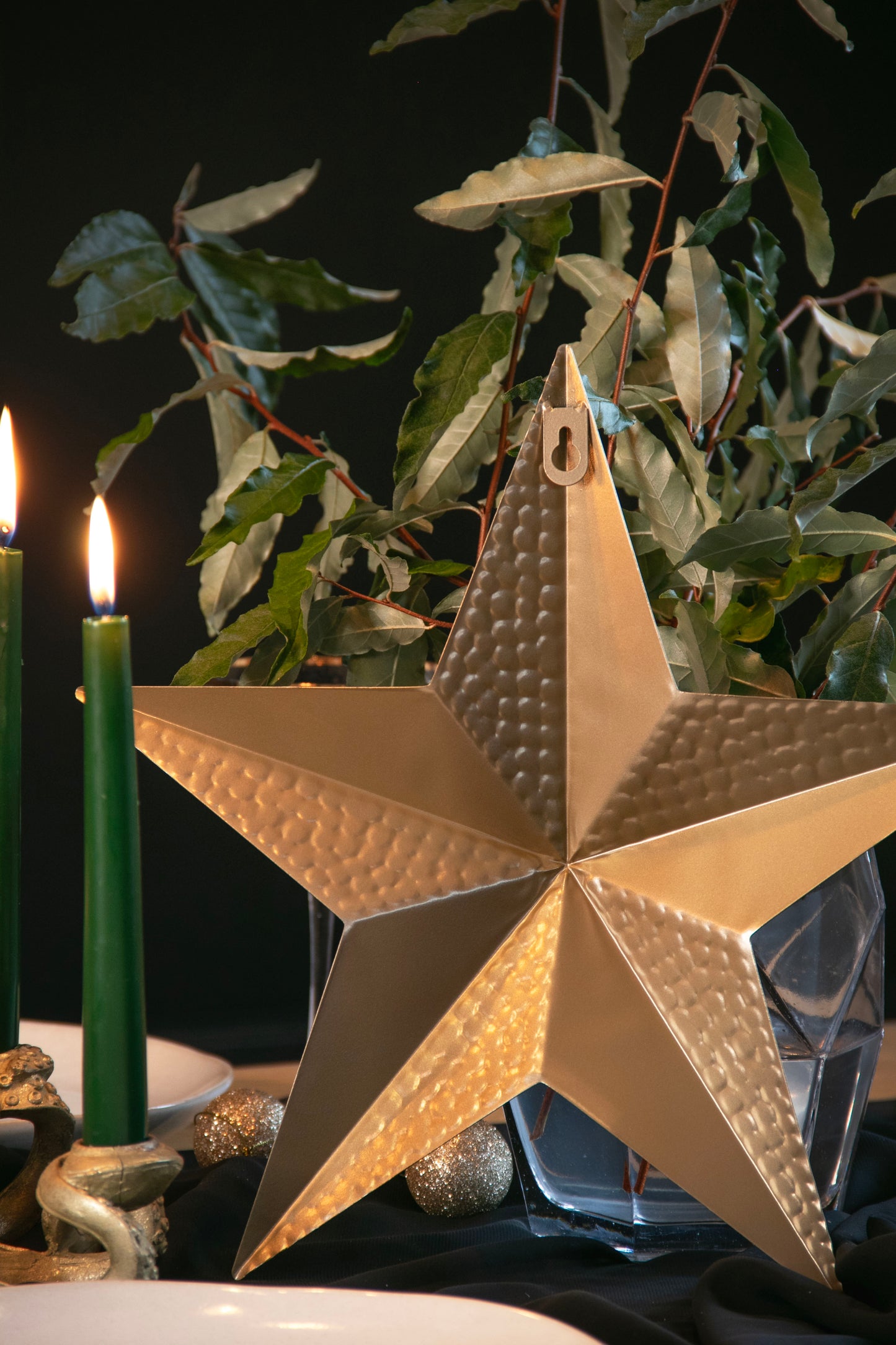 Hammered Metal Star Gold Wall Hanging