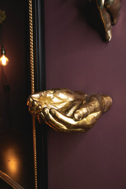 Wall Mounted Antique Gold Hands Storage Bowl