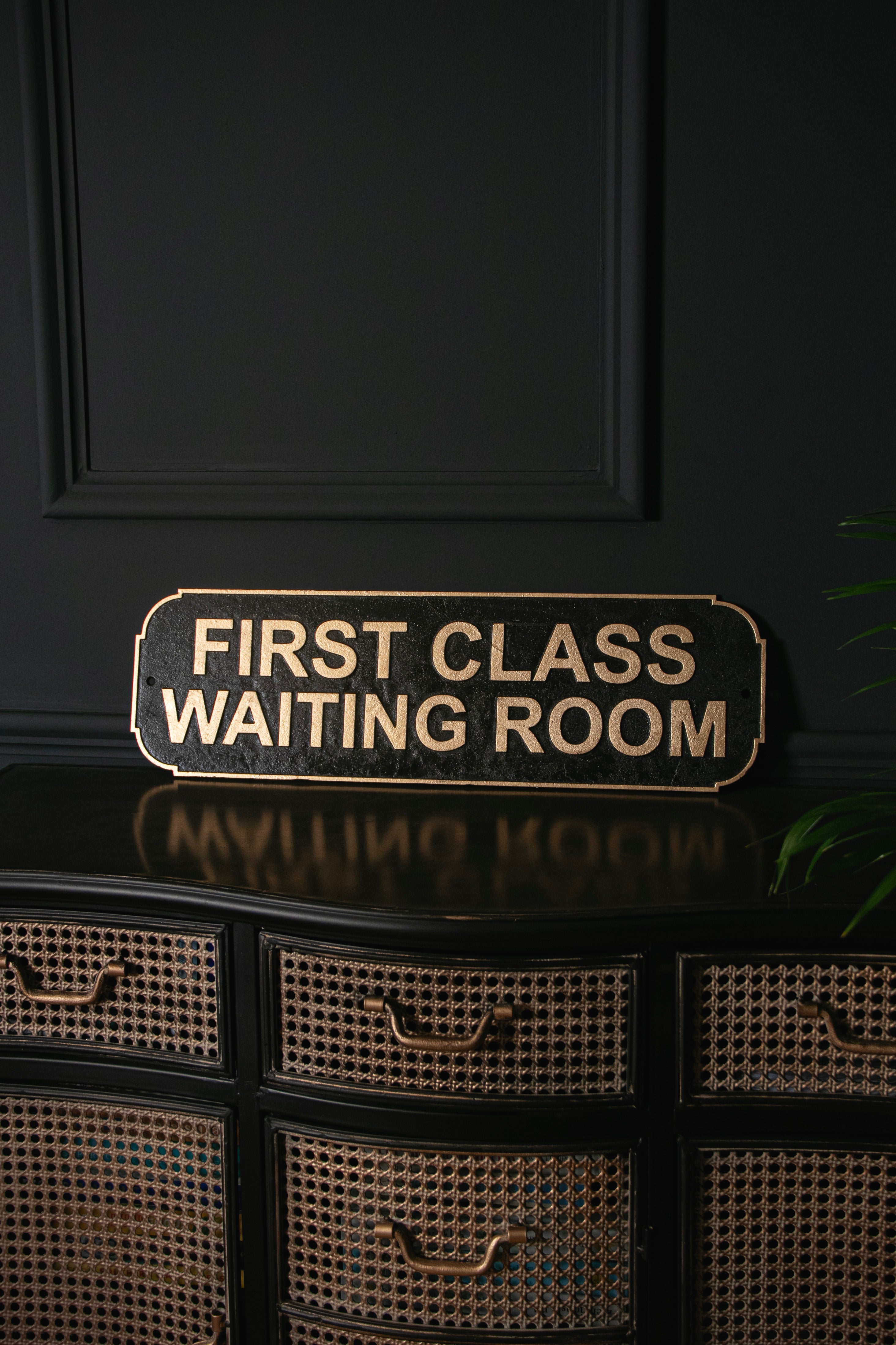 First Class Waiting Room Sign Carbon Row