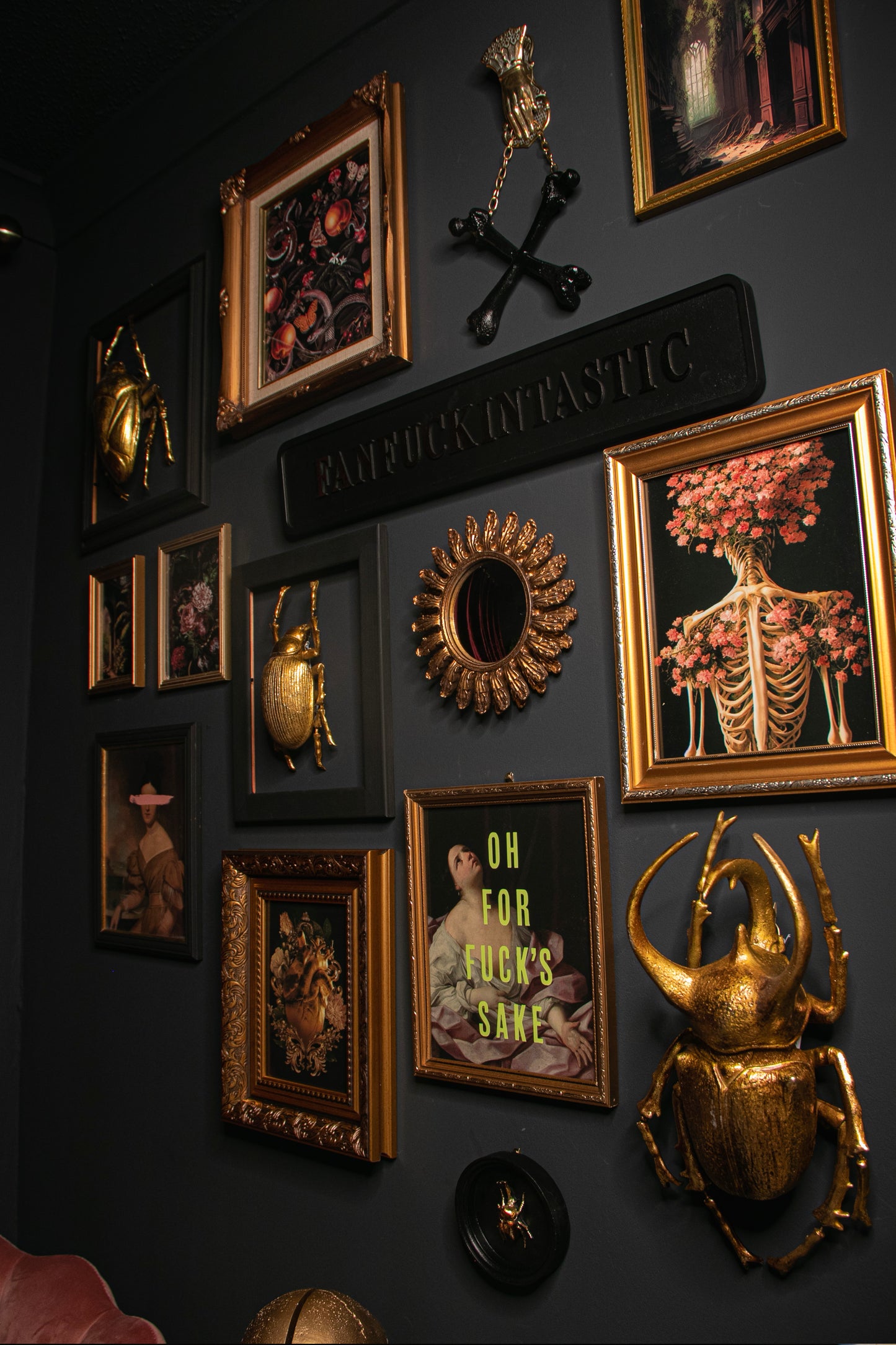 Ornate Gold Convex Mirror