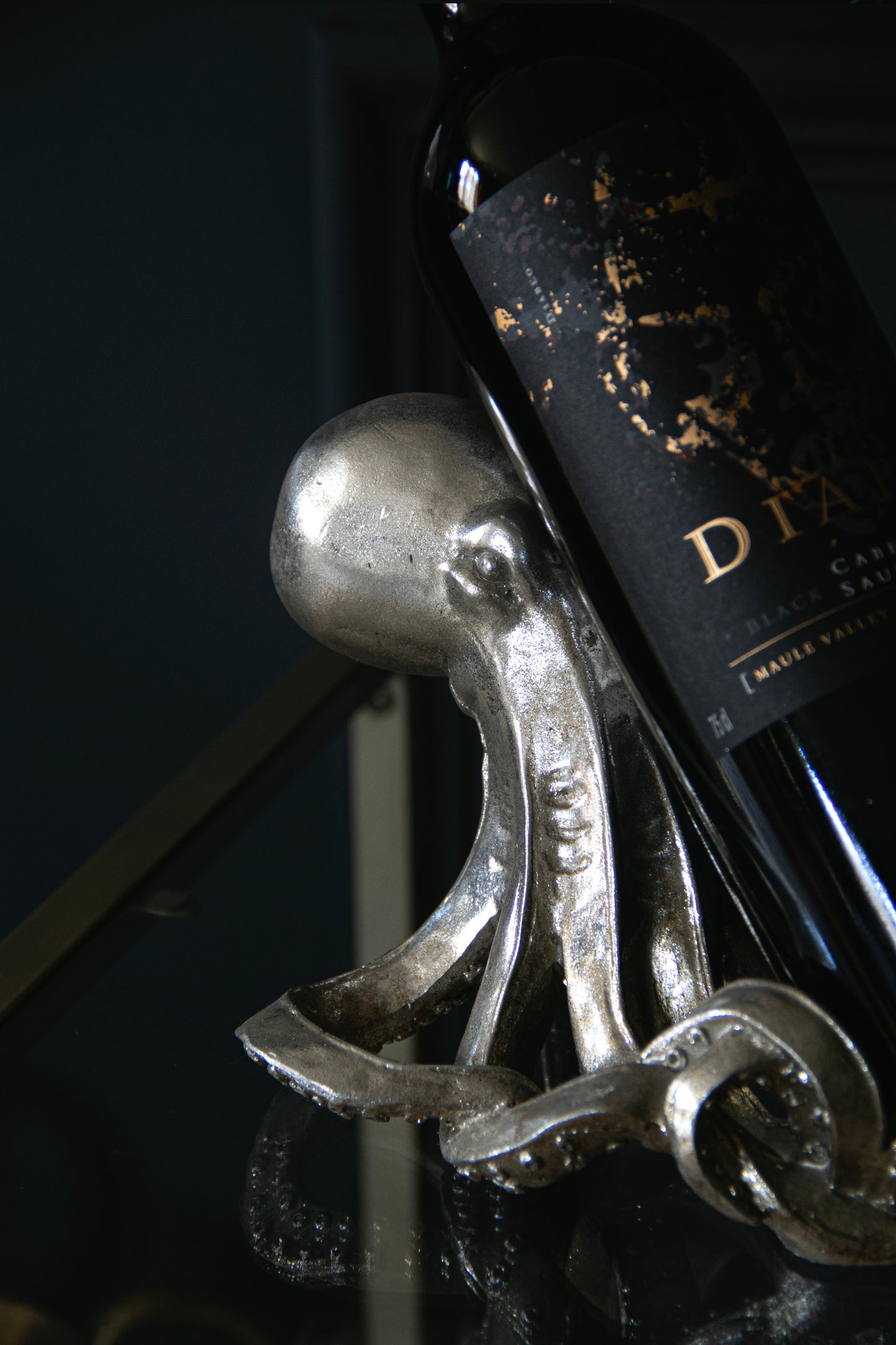 Silver Octopus Wine Bottle Holder