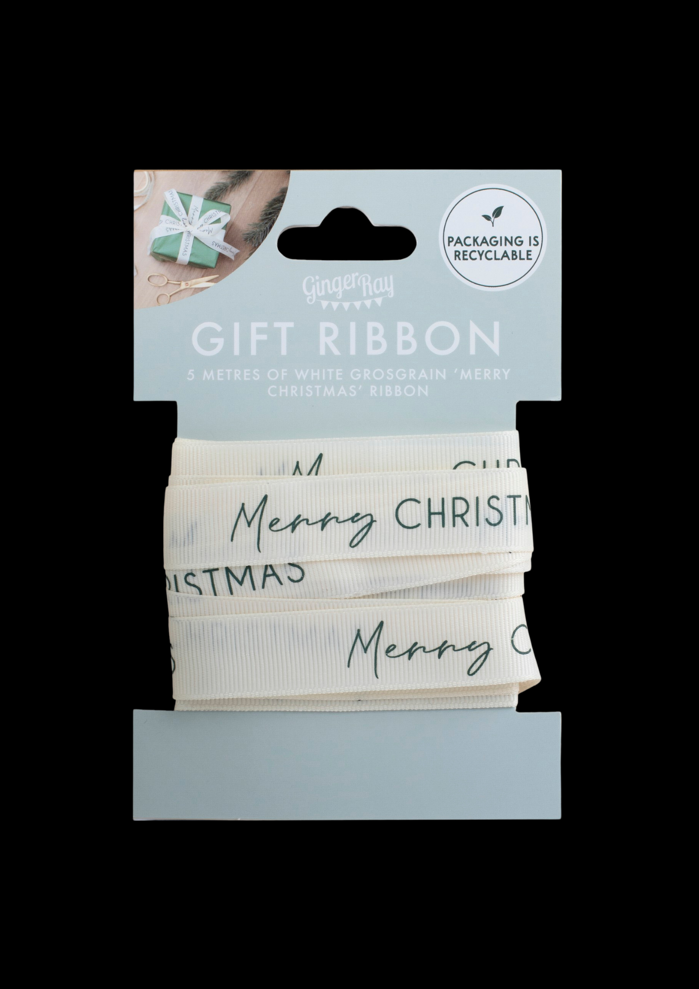 Cream Merry Christmas Ribbon