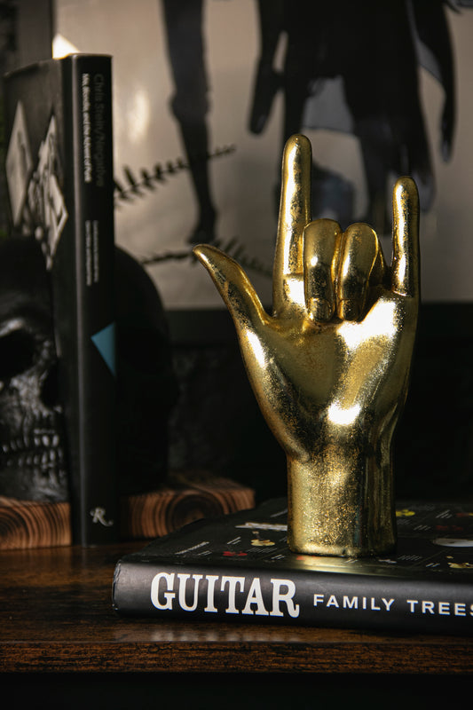Gold Rock On Hand Ornament - Stock due July 2024