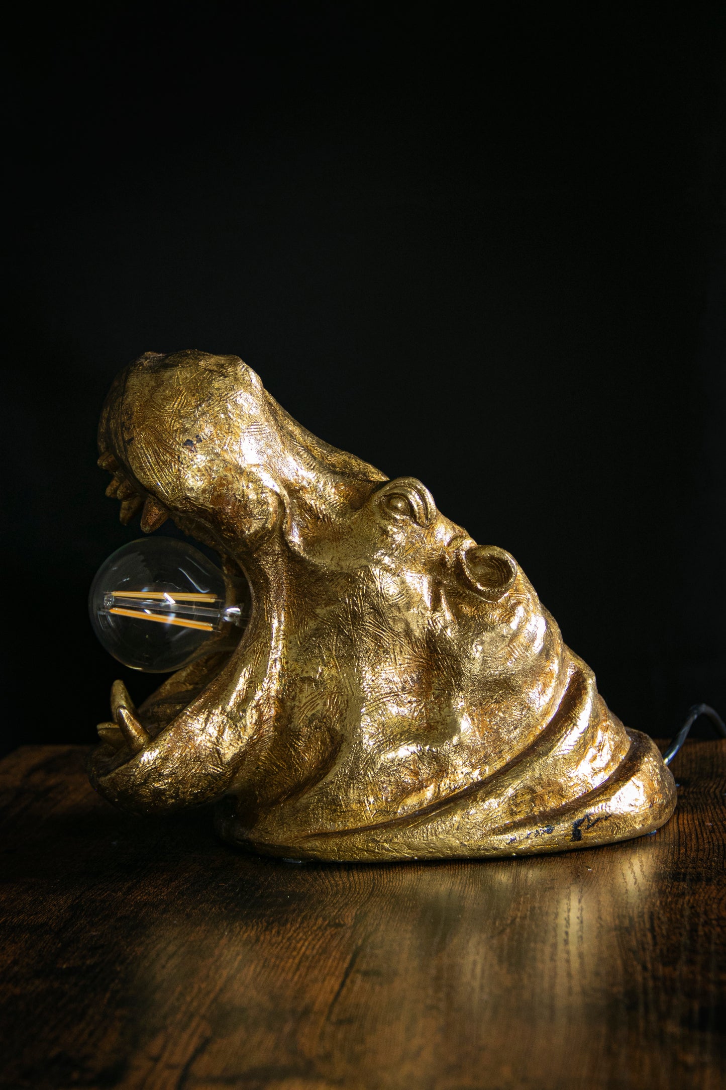 Gold Hippo Table Lamp