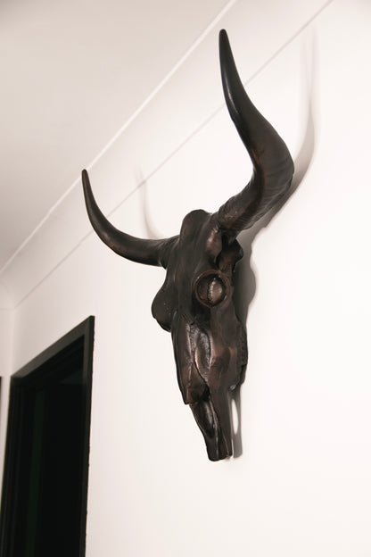 Aluminium Bronze Effect Bull Wall Hanging