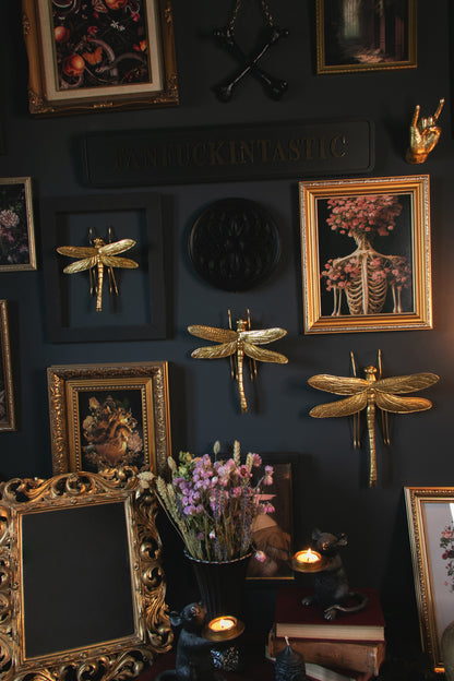 Gold Dragonfly Wall Hanging (Various Sizes)