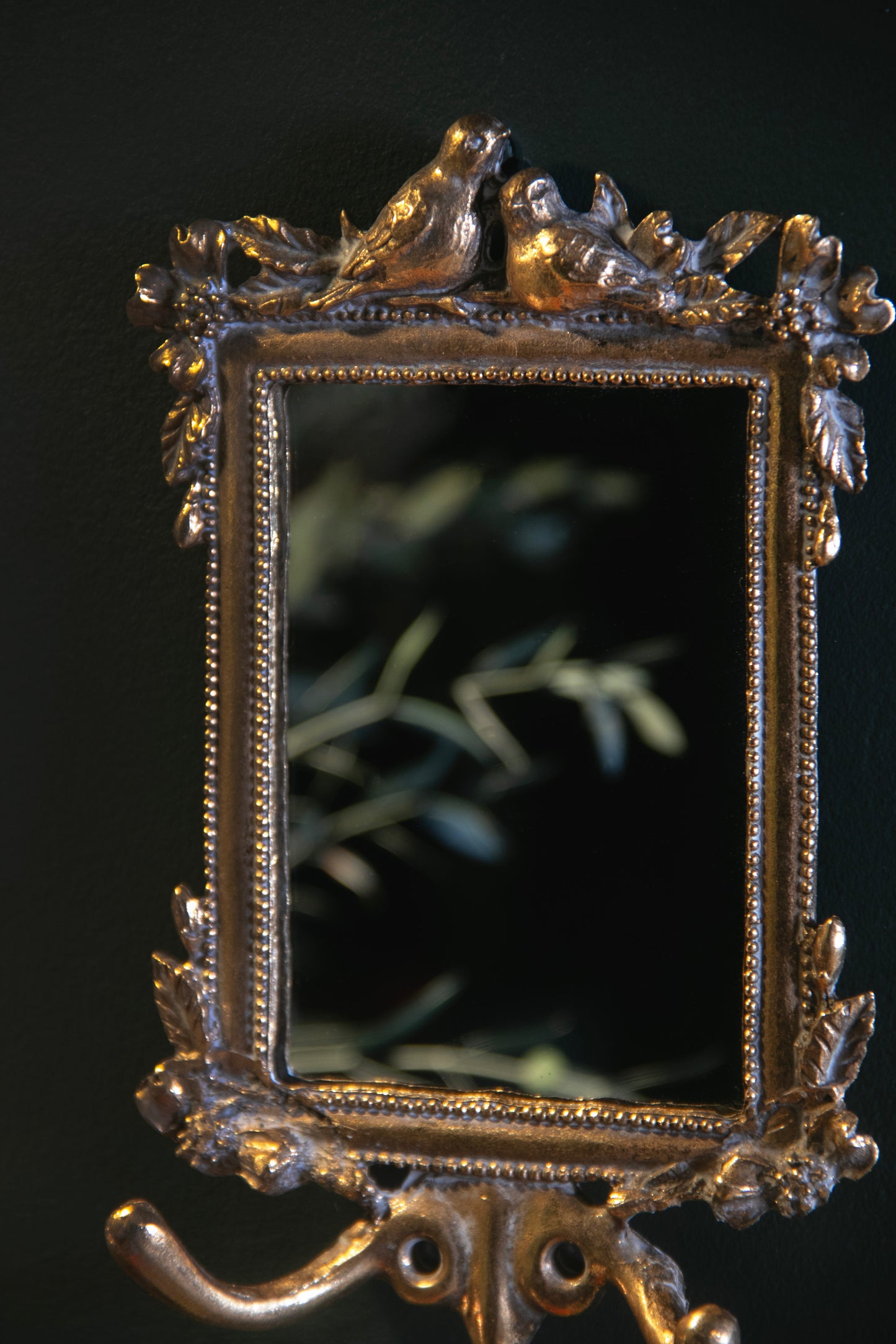 Ornate Mirror with Hooks