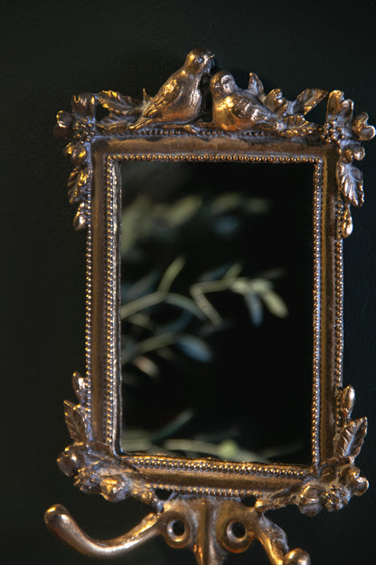 Ornate Mirror with Hooks