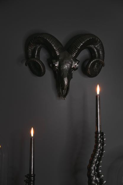 Ram Skull Wall Hanging - Black