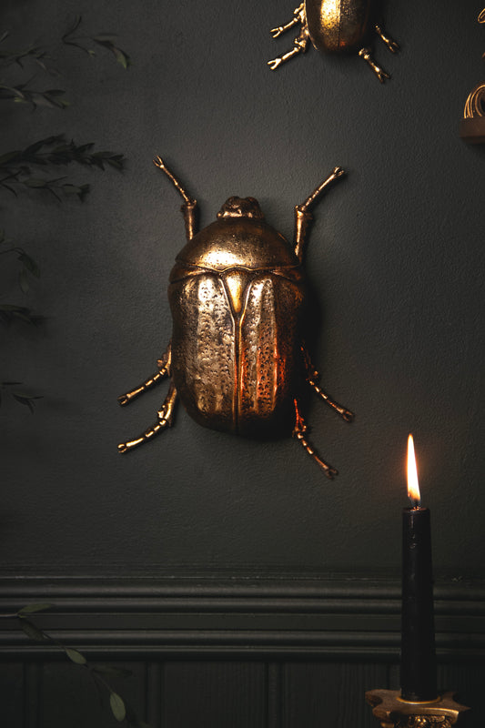 Gold Scarab Beetle Wall Hanging