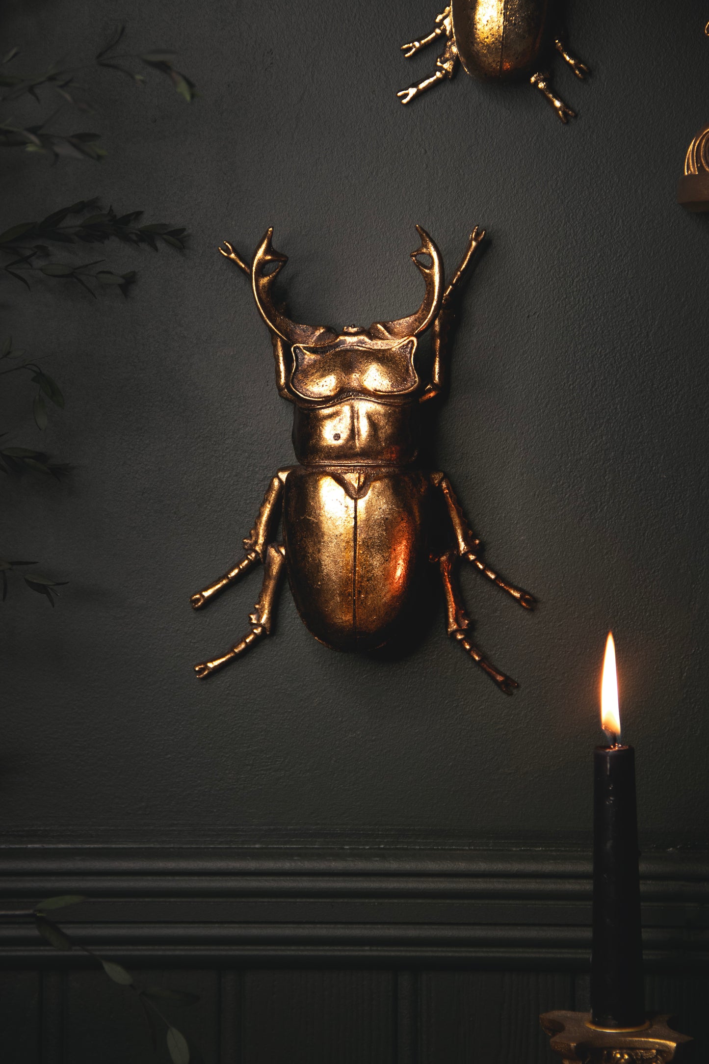 Gold Stag Beetle Wall Hanging