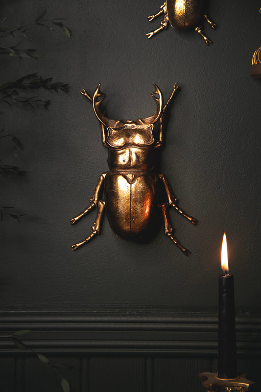 Gold Stag Beetle Wall Hanging