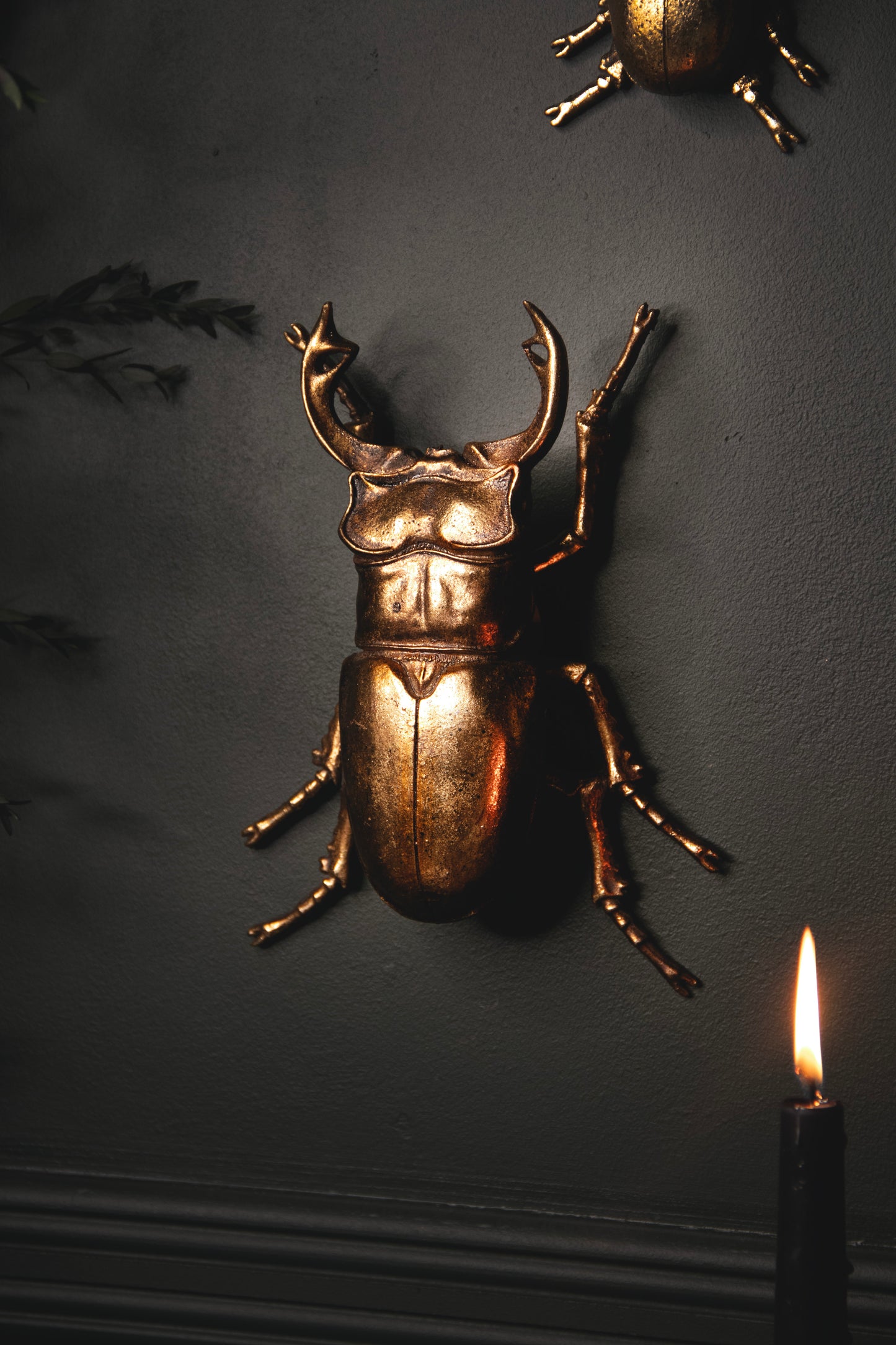 Gold Stag Beetle Wall Hanging