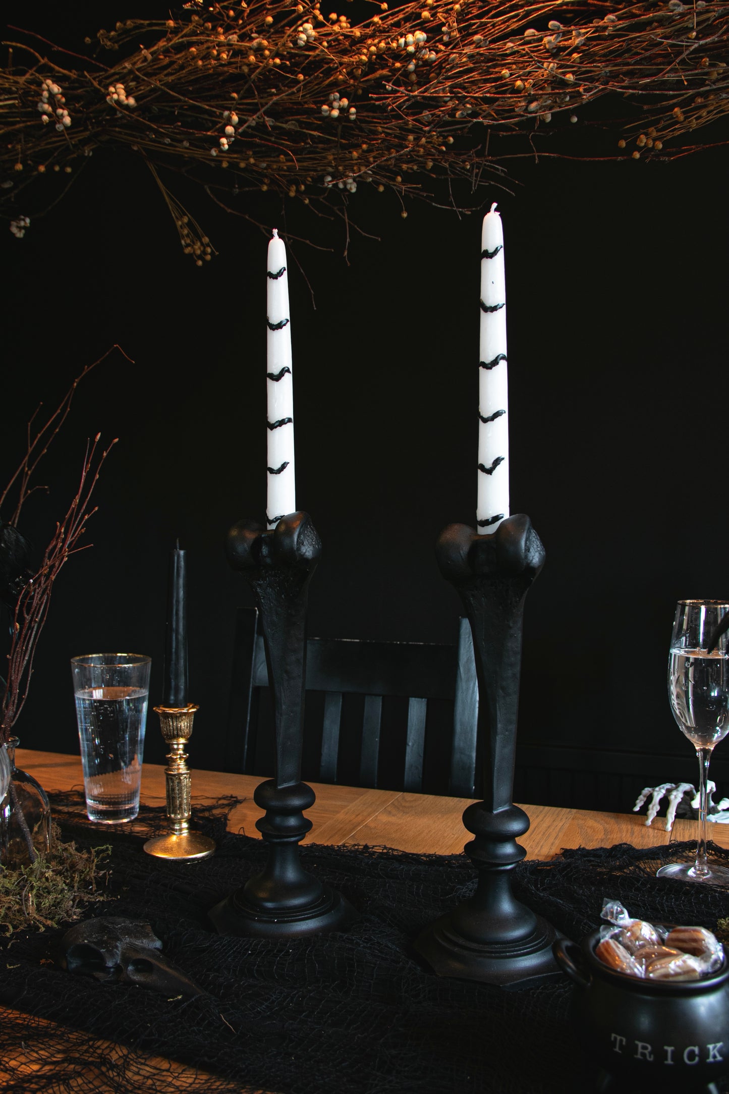 Bat Halloween Dinner Candles