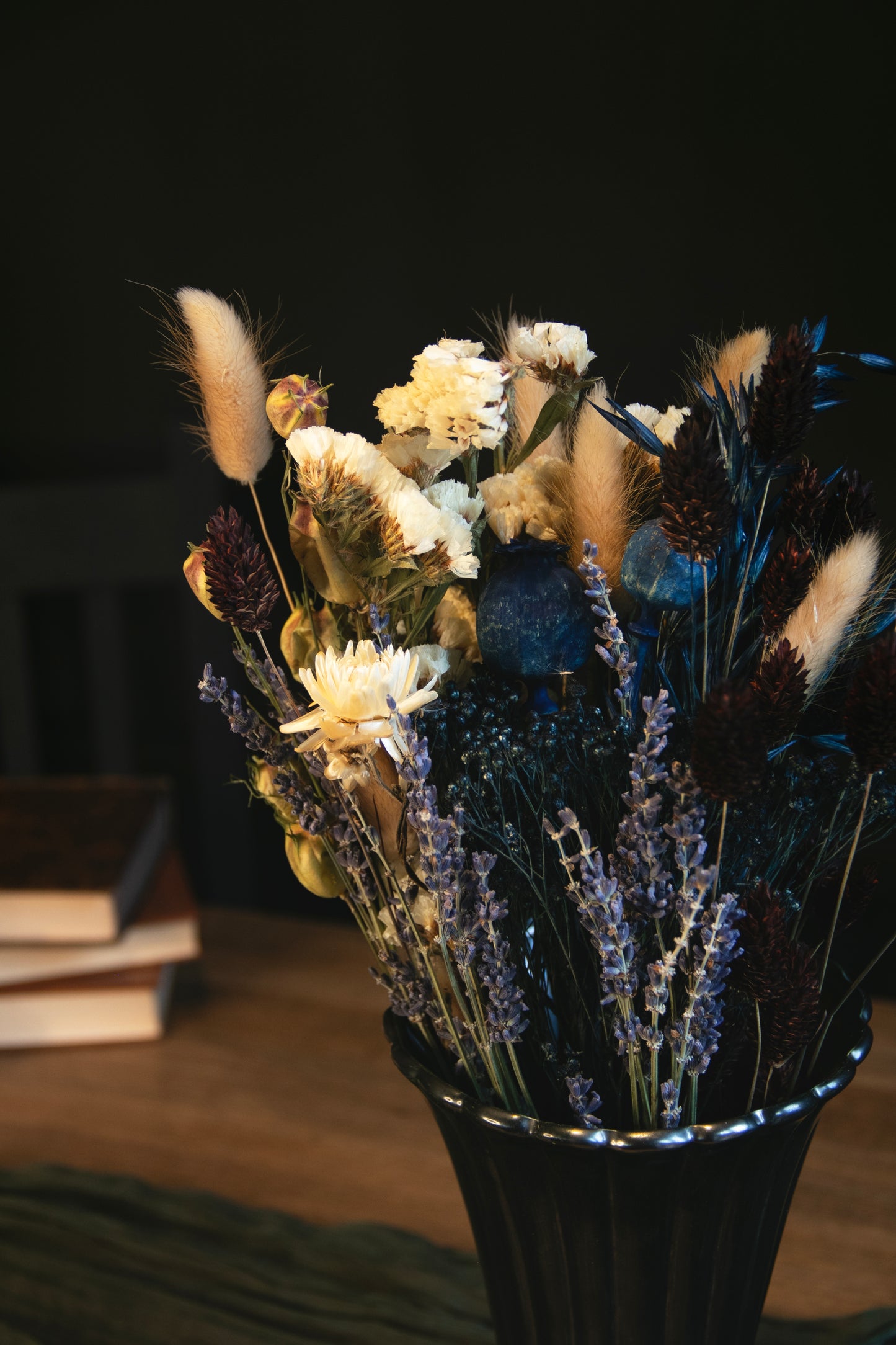 Wildflower Dried Bouquet - Midnight Blue