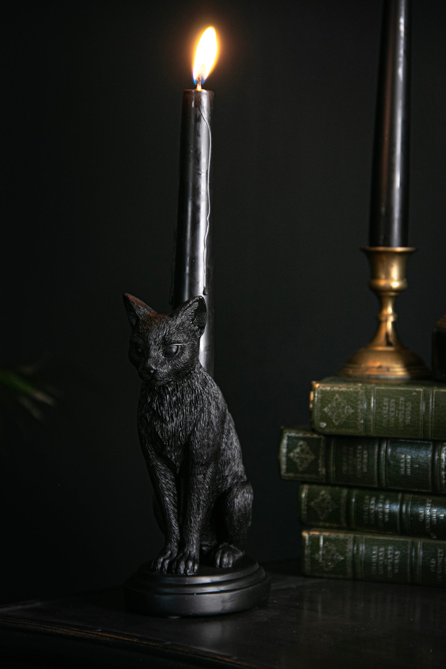Faust's Familiar Cat Candle Stick