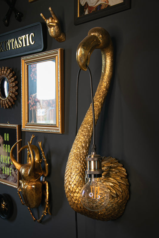 Gold Flamingo Wall Lamp - Stock Due Late December 2023