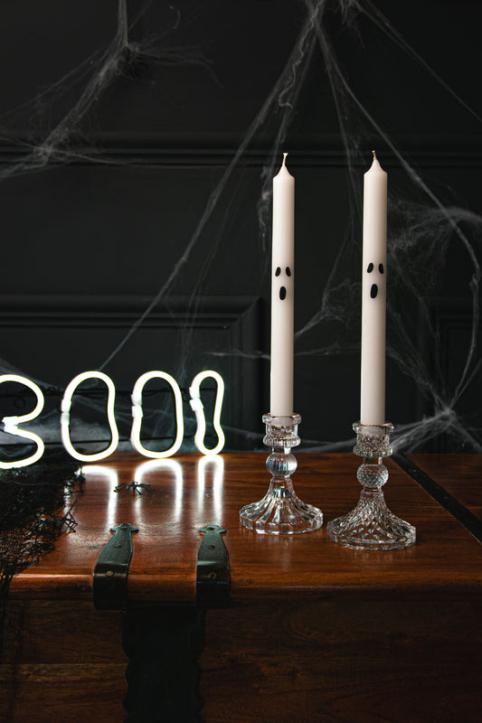 Ghost Face Halloween Dinner Candles