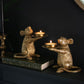 Pair of Gold Mouse Candle Holders