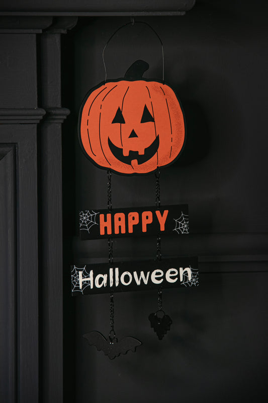 Happy Halloween Pumpkin Sign