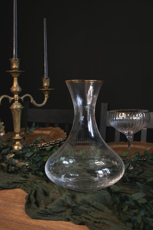 'Italia' Wine Decanter/Vase with Gold Rim