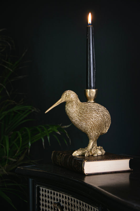 Gold Kiwi Bird Candle Holder