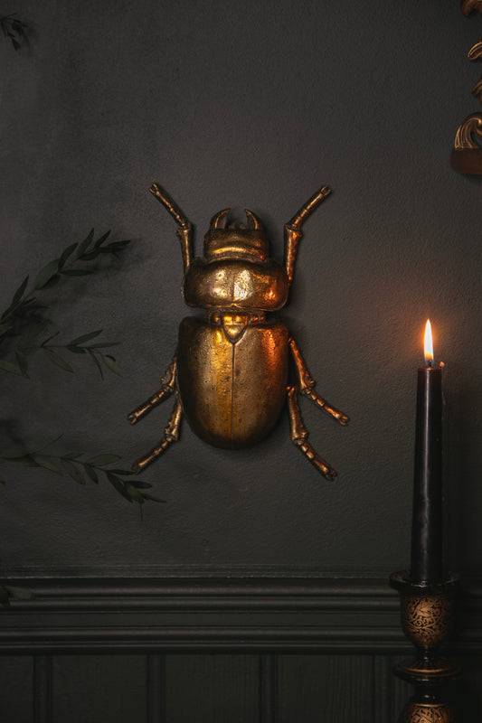 Lady Stag Gold Beetle Wall Hanging