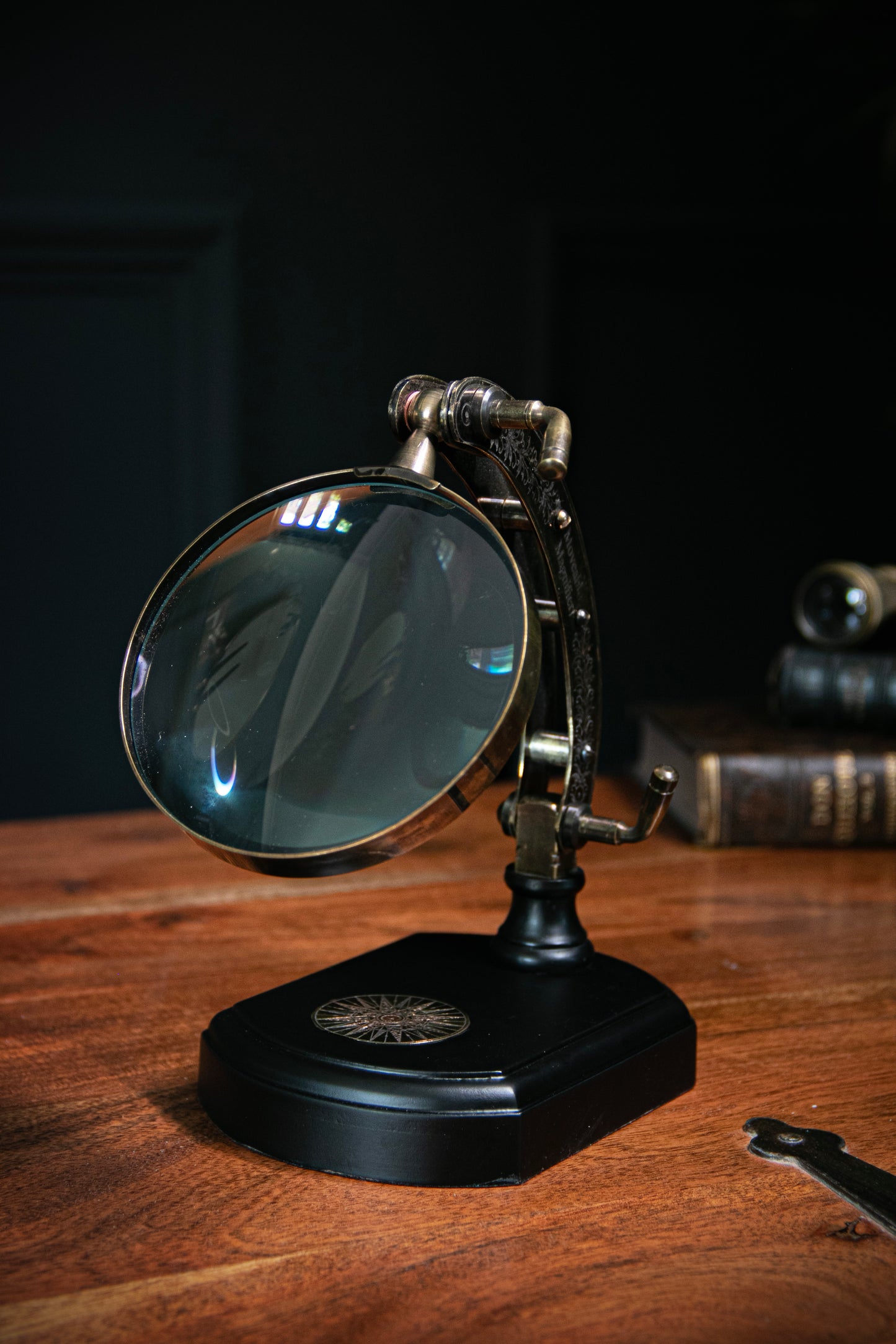 Brass Magnifying Glass on Adjustable Stand