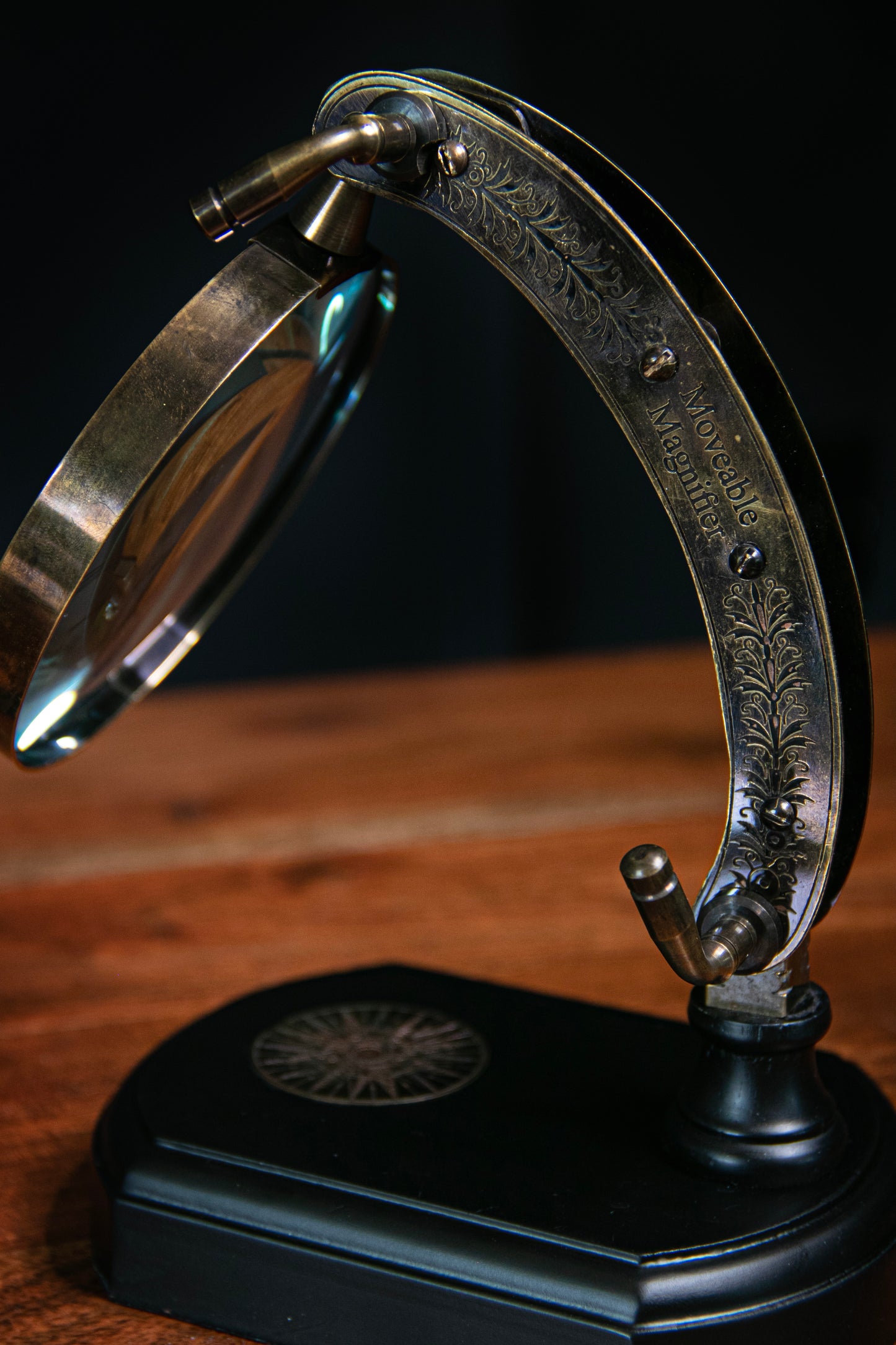 Brass Magnifying Glass on Adjustable Stand