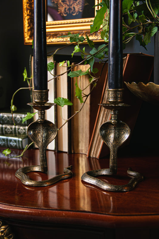 Snake Candlestick Pair | Pre-Loved