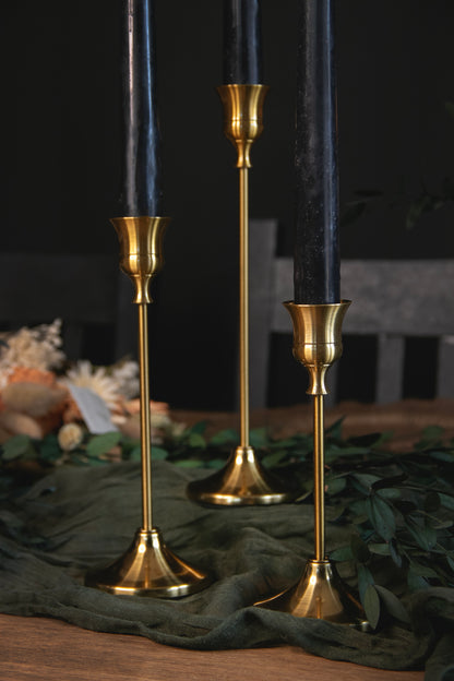 Trio of Gold Candle Holders