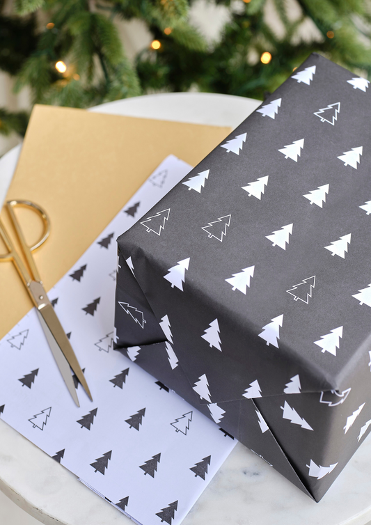 Black, White and Kraft Wrapping Paper