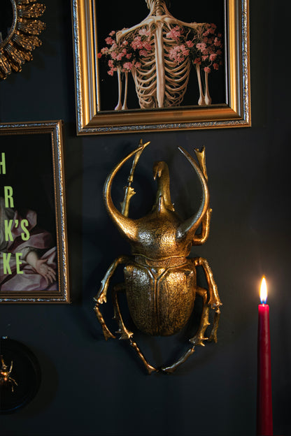 Large Gold Beetle Wall Hanging