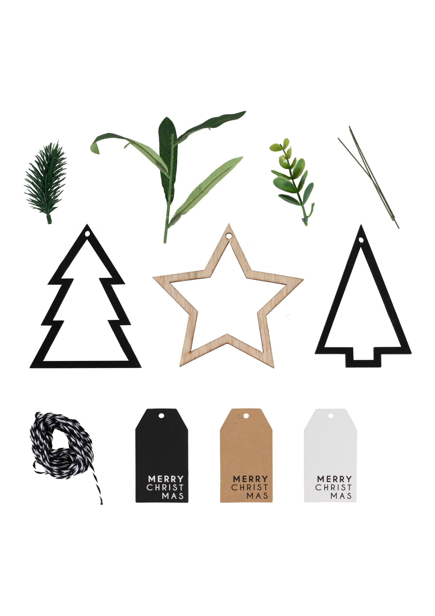 Wooden Icons and Ribbon Christmas Gift Tags
