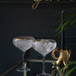 Traditional Champagne Coupe/Gin Glasses with Gold Rims - Set of 2