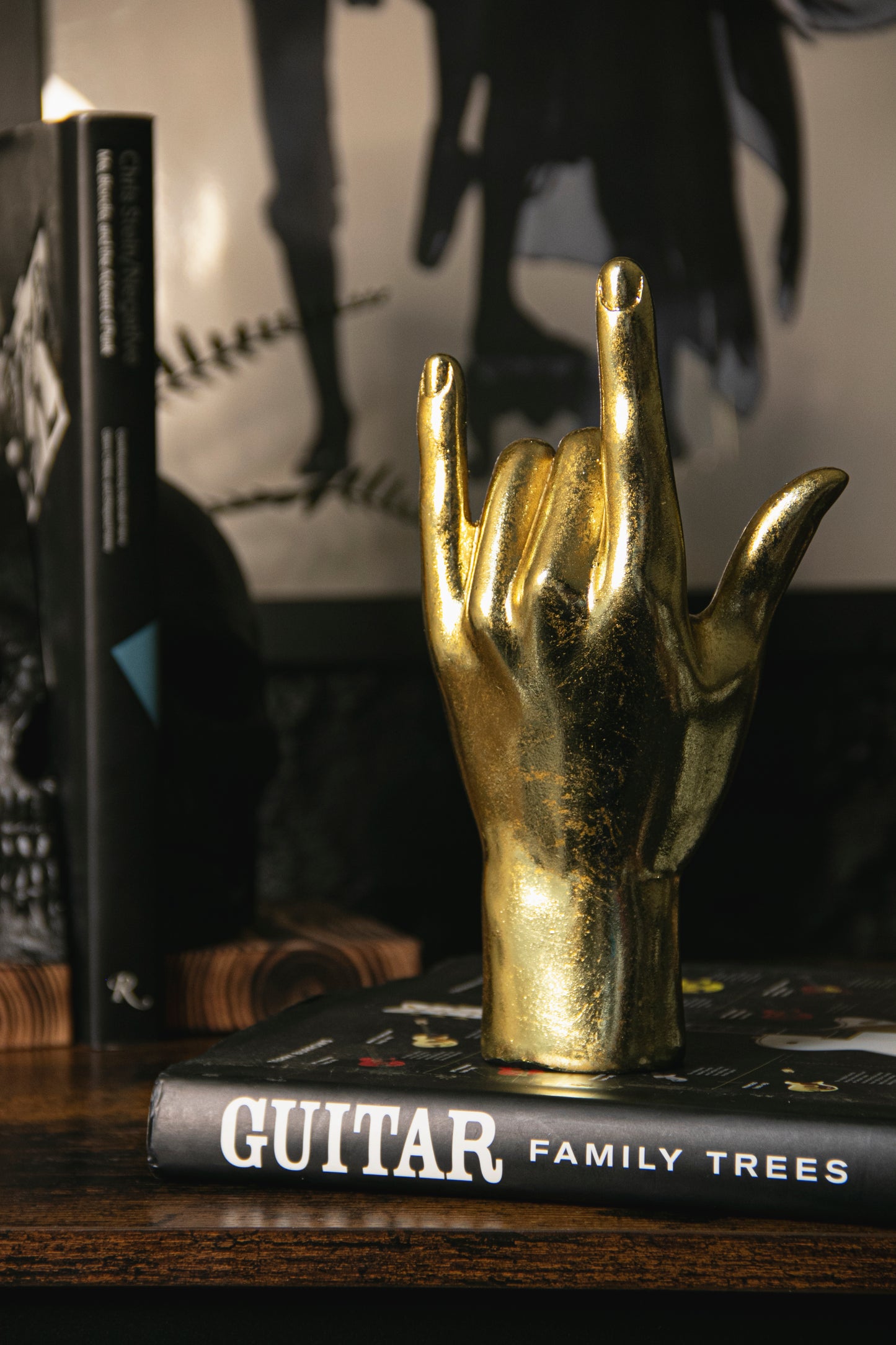 Gold Rock On Hand Ornament