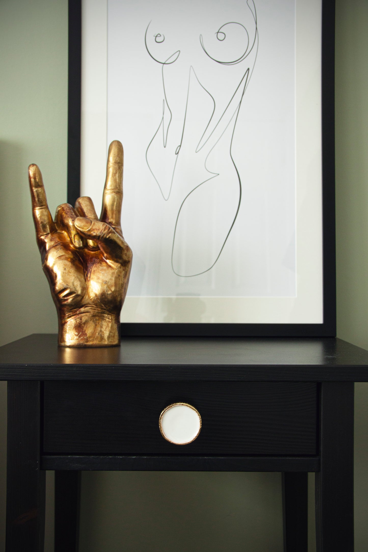Gold Enamel Drawer Knobs