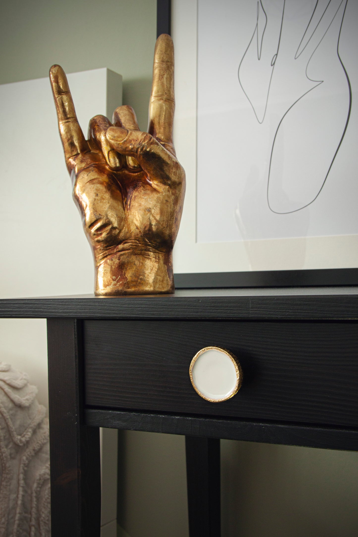 Gold Enamel Drawer Knobs