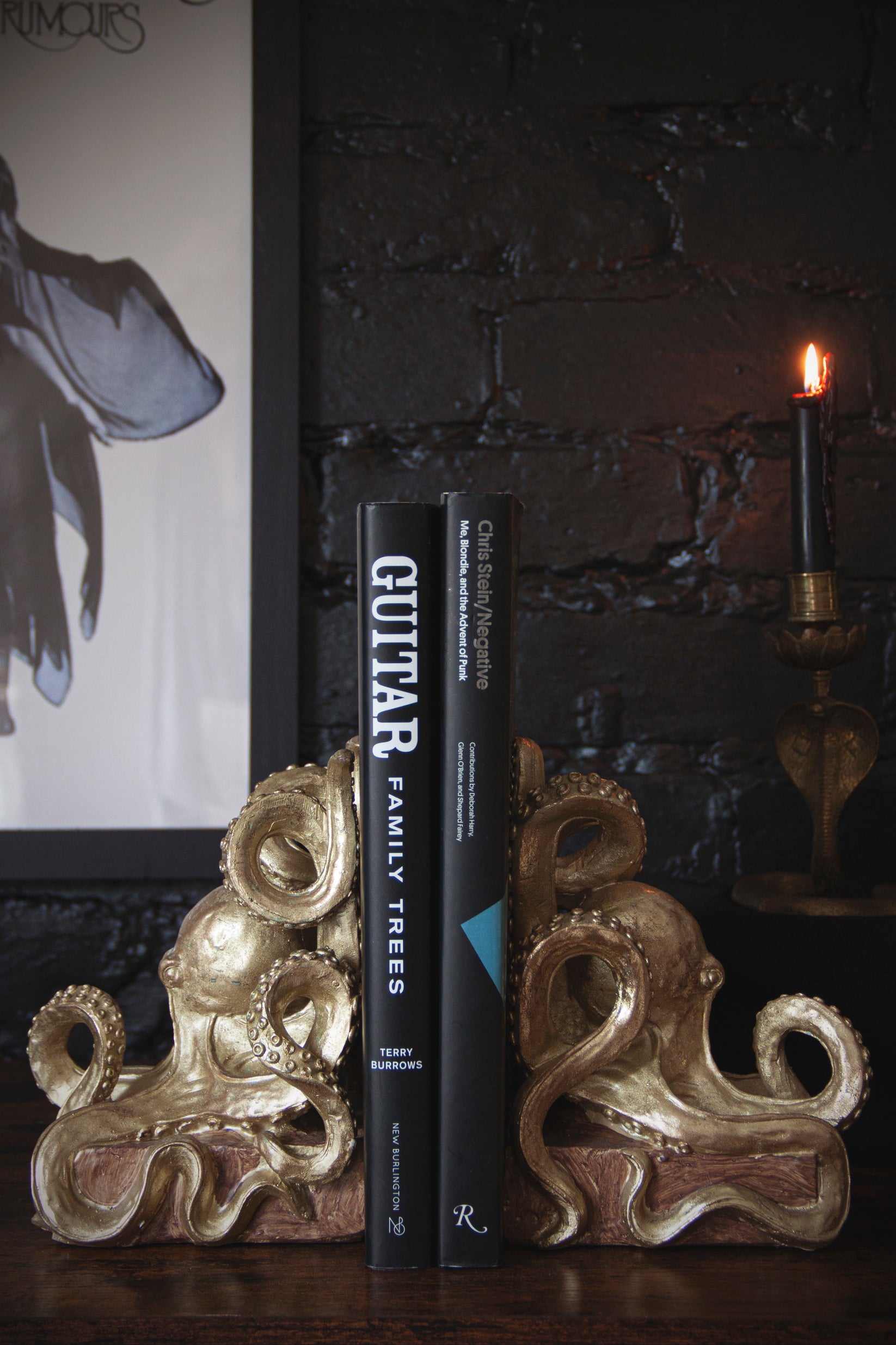 Gold Octopus Bookends Carbon Row