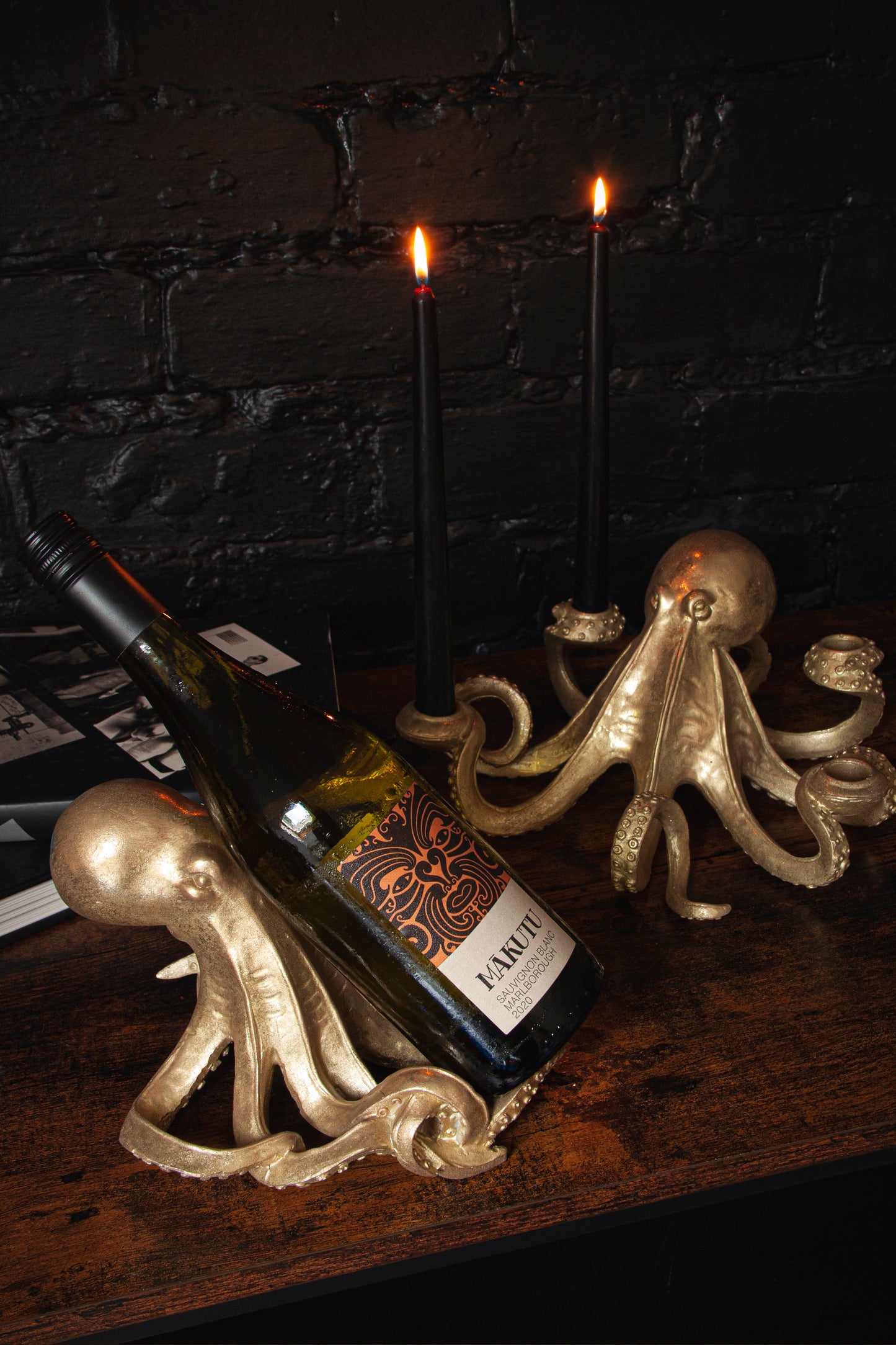 Gold Octopus Wine Bottle Holder