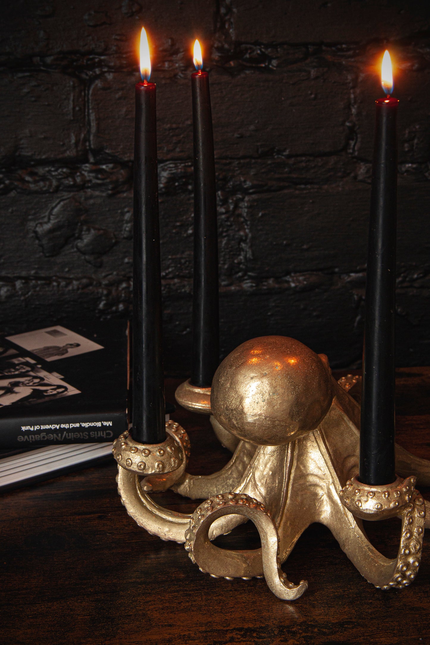 Gold Octopus Candlestick Holder