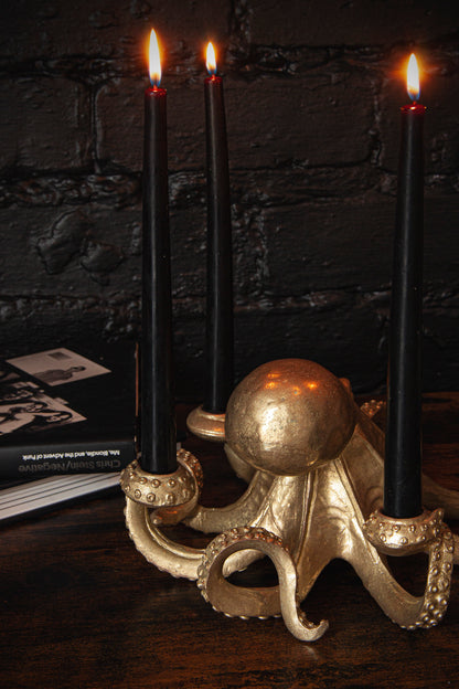 Gold Octopus Candlestick Holder