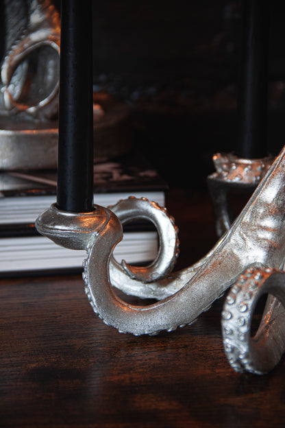 Octopus Candlestick Holder - Silver - - Stock due May 2024