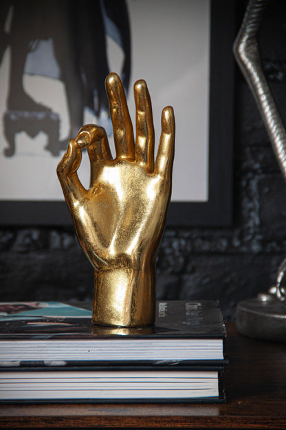 Gold 'OK' Hand Ornament