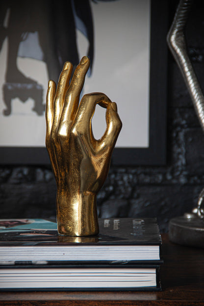 Gold 'OK' Hand Ornament