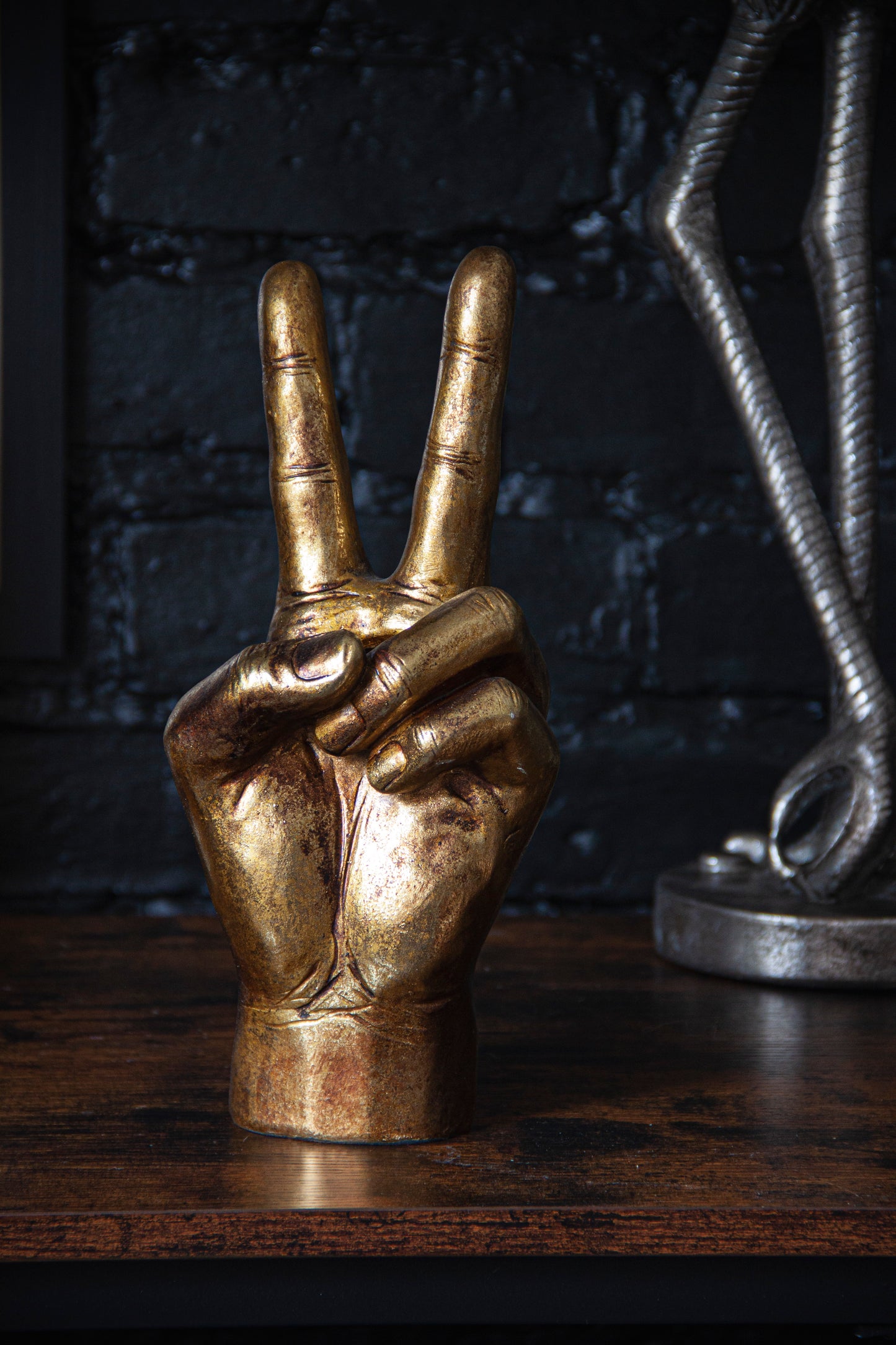 Gold Peace Hand Ornament & Vase