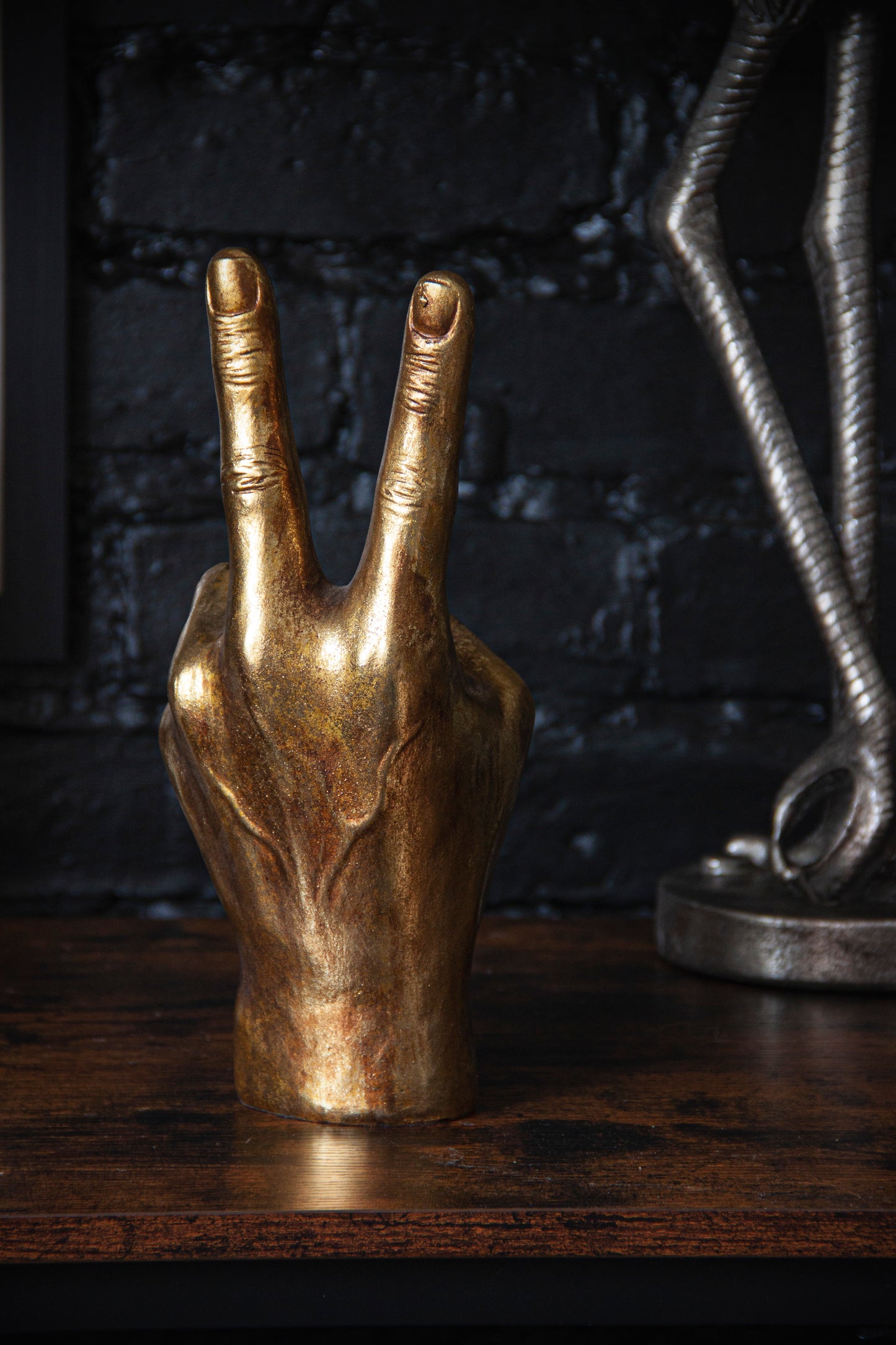 Gold Peace Hand Ornament & Vase